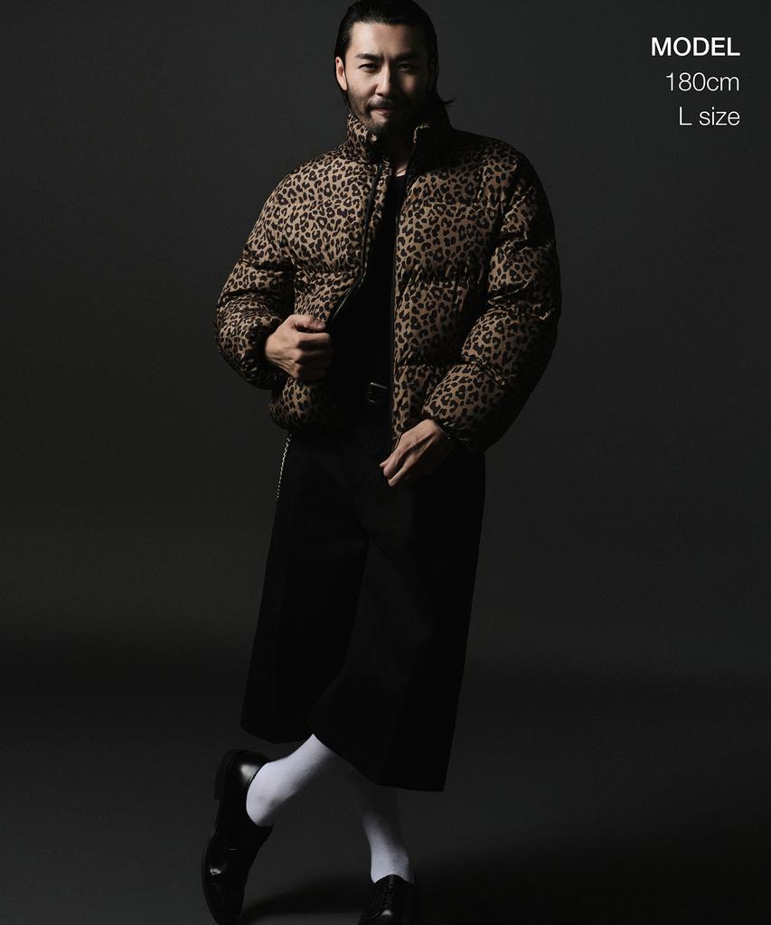 Musinsa Standard [Noh Hong-Chul Collaboration] Lucky Guy Leopard Short Padded Jacket [Beige]