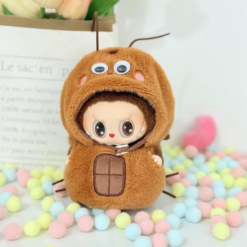 

Только одежда 10 см Каваи Лабубу Плюшевая игрушка Картофельные чипсы Кукуруза Животное Акула Динозавр Пчела Комбинезон Одежда Лабубу Подарок для детей