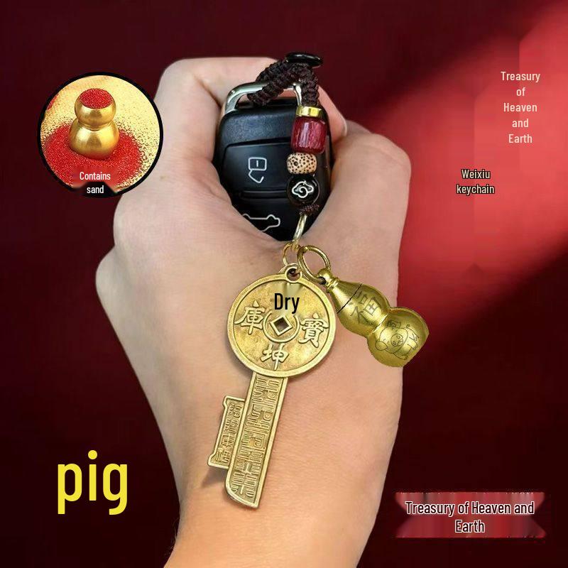 2026 Zodiac Treasure Key Pendant: Golden Qiankun Pathway with Wealth-Enhancing Five-Path Design