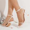 Fashion Sexy Pointed Toe Stiletto Heel Sandals for Women Summer Fashion Ankle Strap Party Dress Shoes Woman Elegant High Heels Sandalias