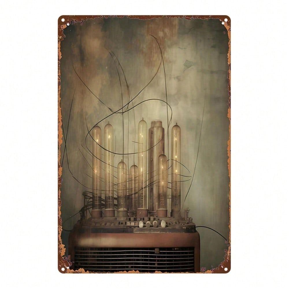 Steampunk Metal Wall Art Vintage Industrial Poster Decor for Cafe