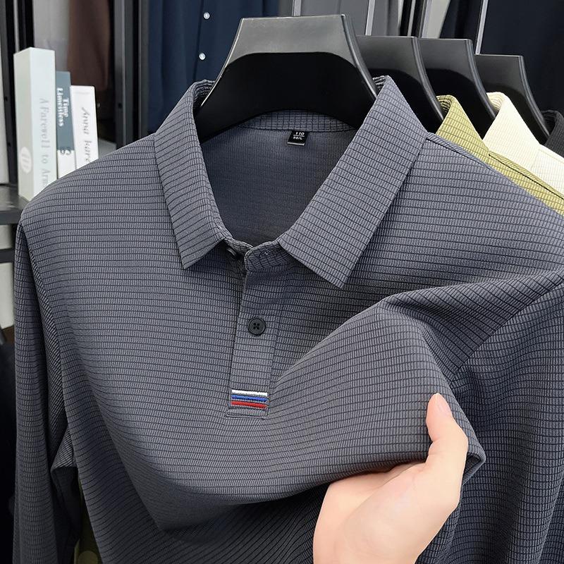 Men's Long Sleeve Polo Shirts Tees & Tops with Fleece Warm Winter Bottom Wear Casual Business T-shirts Hot Sale Autumn Clothing