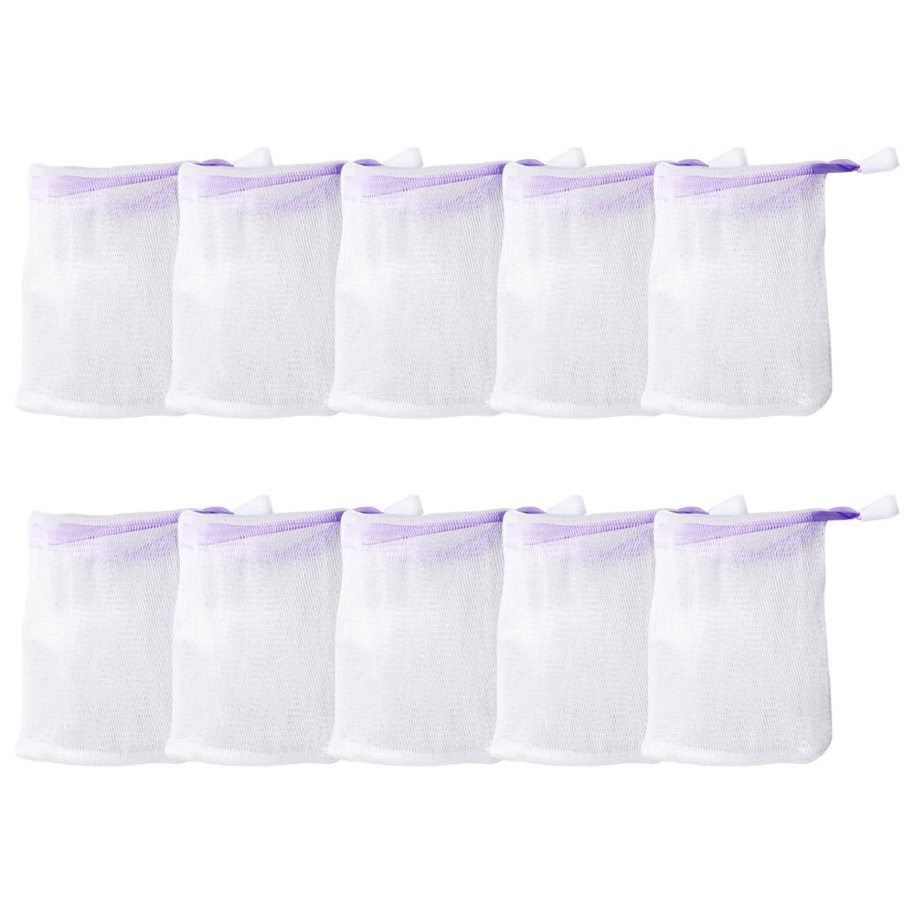 

10Pcs/Set Nylon Bubble Delicate Foam Bath Drawstring Bag Net Soap Pouch Soap Saver Bag Foaming Mesh Bag Face Cleansing Tool
