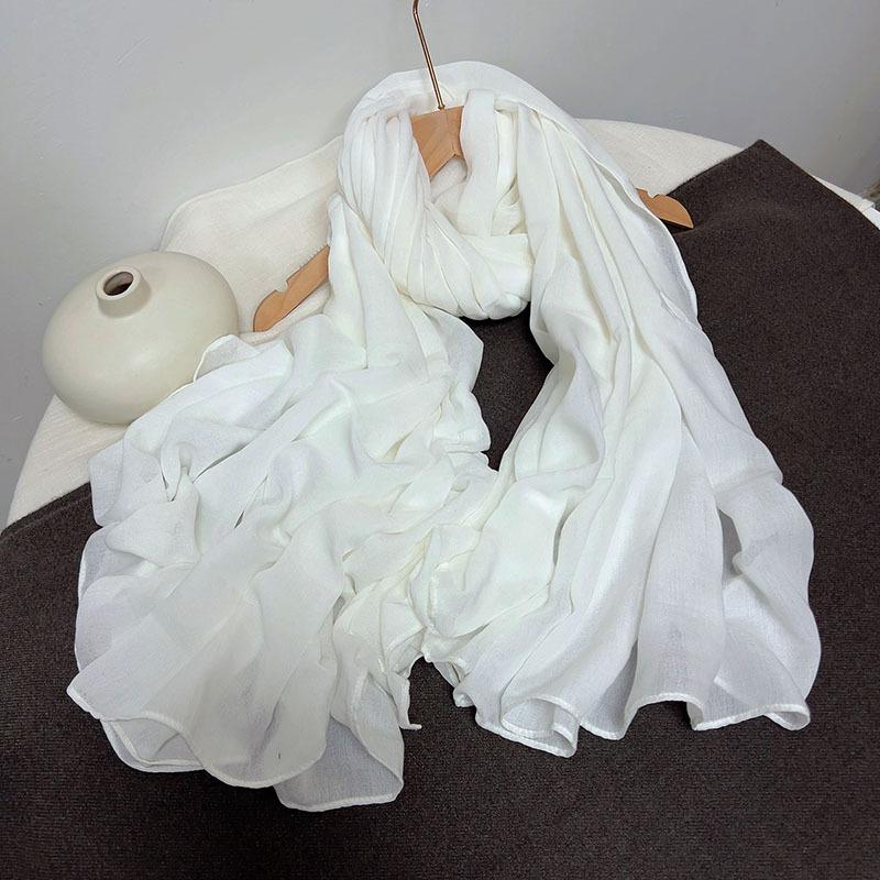 Cotton And Linen Solid Color Thickened Scarf Oversized Soft Women'S Shawl Warm Korean Version Of Fashion Silk Scarf