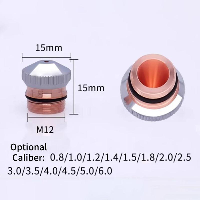 Double Layer DNE Laser Cutting Nozzle 1 PCS D15 M12 H15 High Power Fast Cooling For Sheet Metal Industry