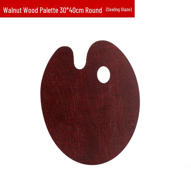 Oval Wooden Painting Palette with Handle - Irregular Shape for Oil and Acrylic