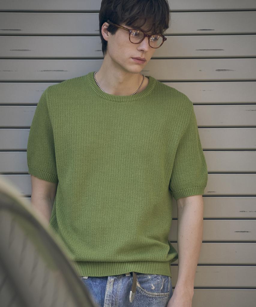 HALBKREIS LAYOUT T20039 Comfortable Round Knit_Green