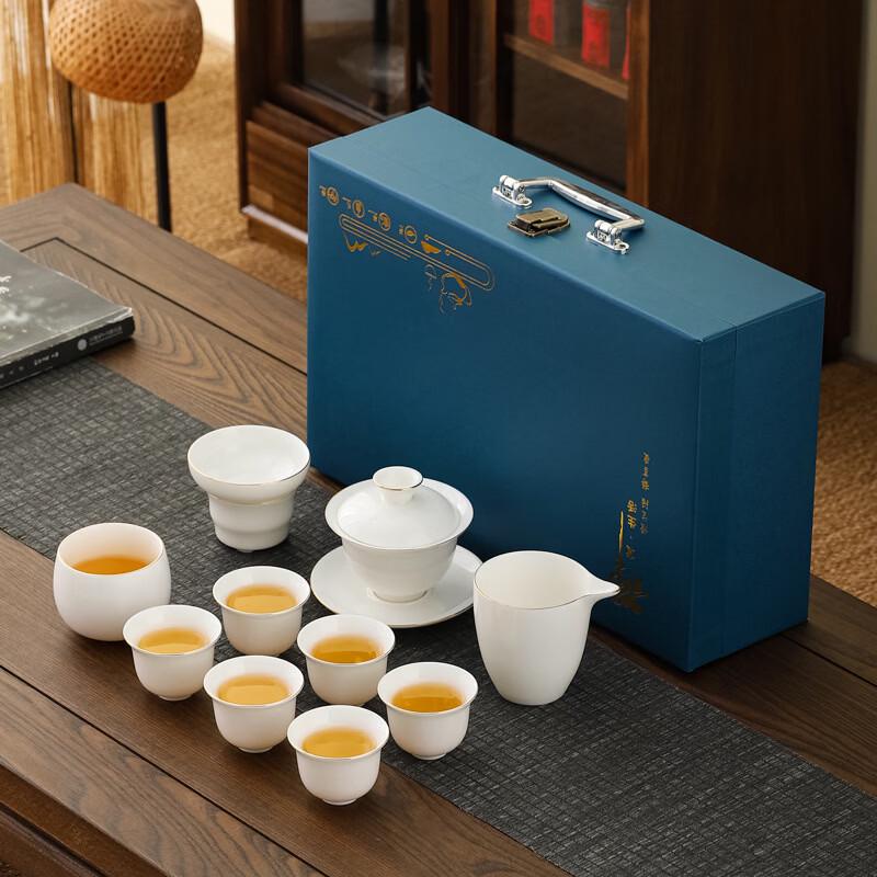 Yipan Mutton-Fat Jade Porcelain Kung Fu Tea Set