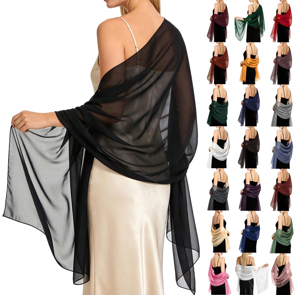 Damen-Abendschal Leichter durchsichtiger Wickelschal für formelle Party Hochzeit Abschlussball Accessoire Elegantes Design Weicher Stoff