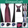 Polyester Striped Tie For Men Business Formal Wear With Zipper Closure For Office And Wedding