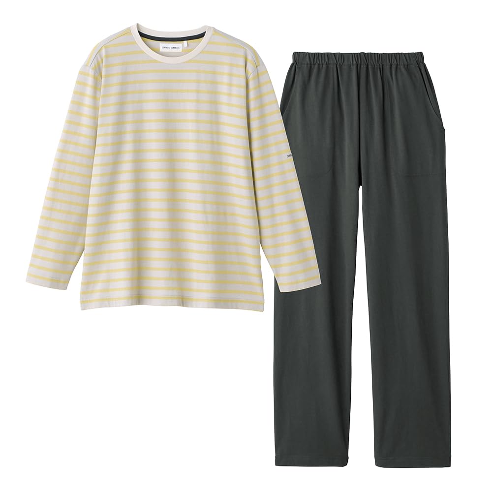 

Gunze Long Sleeve and Yellow Women s Loungewear, Pants, Jersey, Striped,