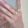 Butterfly Ring Female Niche Design High Sense Unique Ring Pearl Bow Hepburn Style Vintage Index Finger