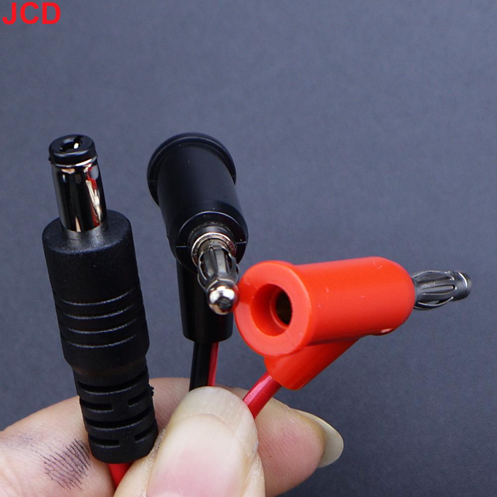 Câble de connexion adaptateur d'alimentation CC JCD prise banane 4 mm vers fiche mâle CC 5,5 x 2,1/2,5 mm Ligne de connexion pour connecteur de tête de lampe de type pistolet CC