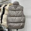 Winter Women Puffer Vest Stand Collar Sleeveless Jacket Loose Fit Short Waistcoat Quilted Outerwear Casual Fashion
