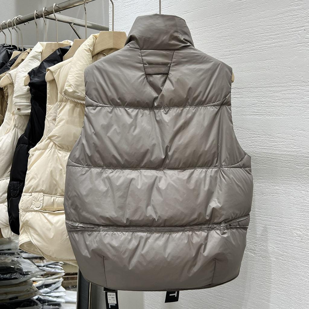 Winter Women Puffer Vest Stand Collar Sleeveless Jacket Loose Fit Short Waistcoat Quilted Outerwear Casual Fashion