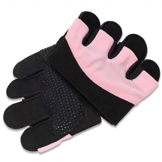 1 Pair Gym Gloves Sweat-absorbing Breathable Anti-slip Men Women Weight Lifting Training Fitness Four-finger Gloves Hand Guard Protector