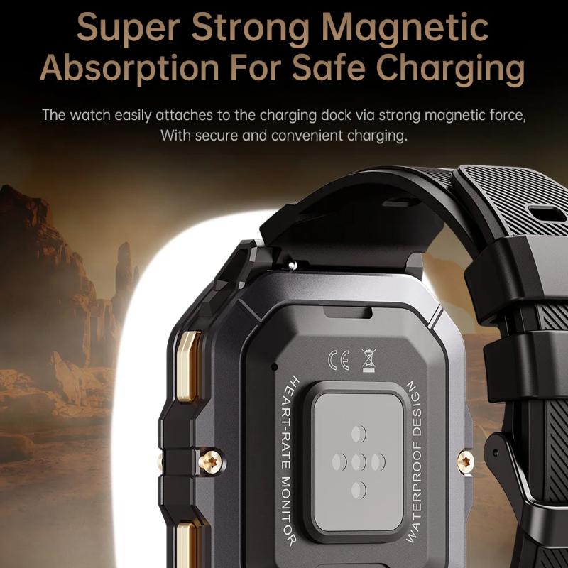 2025 New Men Sports SmartWatch 2.02in Screen Blood Oxygen Heart Rate Bluetooth Talking Watch 100+ Sport Mode Outdoor Smart Watch