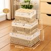 3Pcs Rattan Storage Basket Household Clothes Toy Storage Box for Living Room Table Sundries Organizers Basket