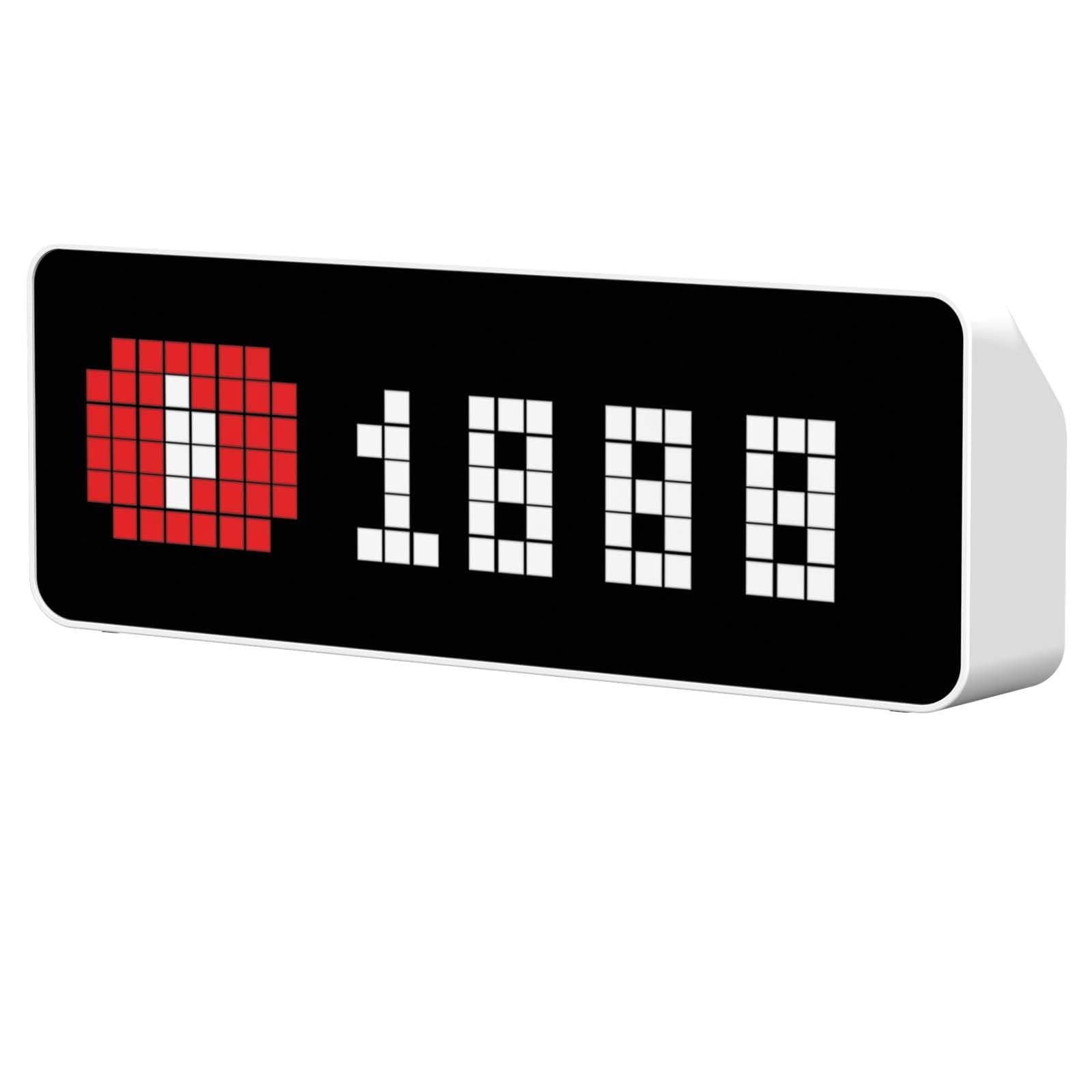 

Ulanzi Smart Pixel Digital Clock LED Clock with Temperature and Humidity Weather Follower Count Ambient and More Stylish Desk Clock with WiFi белый