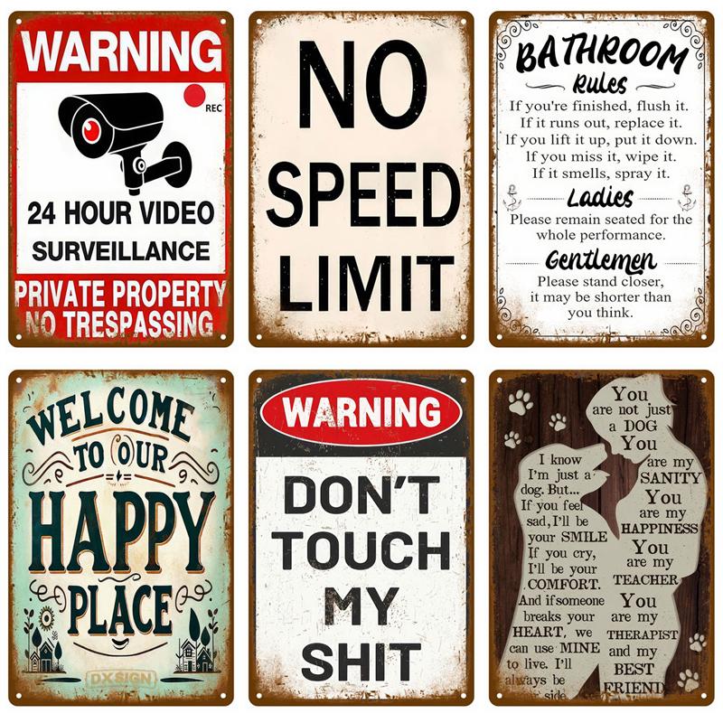 Placa de Metal Vintage Placas de Estanho Bar Sinal de Metal Retrô Arte de Parede Mural Estético Quarto Itens de Decoração para Casa Pôster Decoração de Garagem