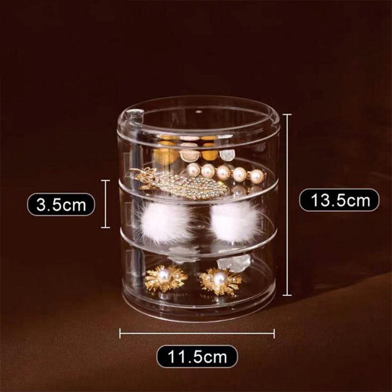

Коробка для хранения ювелирных изделий Многослойная вращающаяся отделка Серьги Шпильки Шпилька Головной убор Веревка Простая и изысканная шкатулка для драгоценностей Акрил Three layers