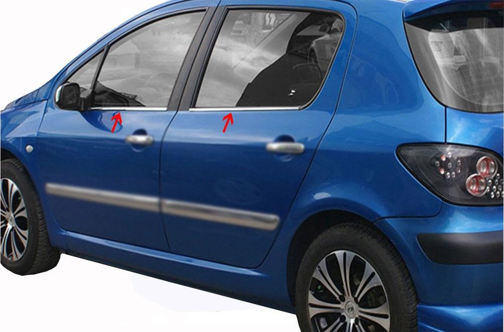 

Зовнішня окантовка скла (4 шт, нерж) для Peugeot 307