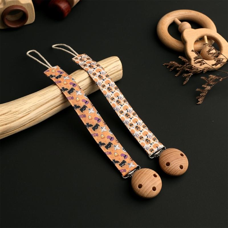 Halloween Baby Pacifier Clip Chain Belt Nipple Holder Strap Lost Prevention Design for Infants Toddler Prevents Loss
