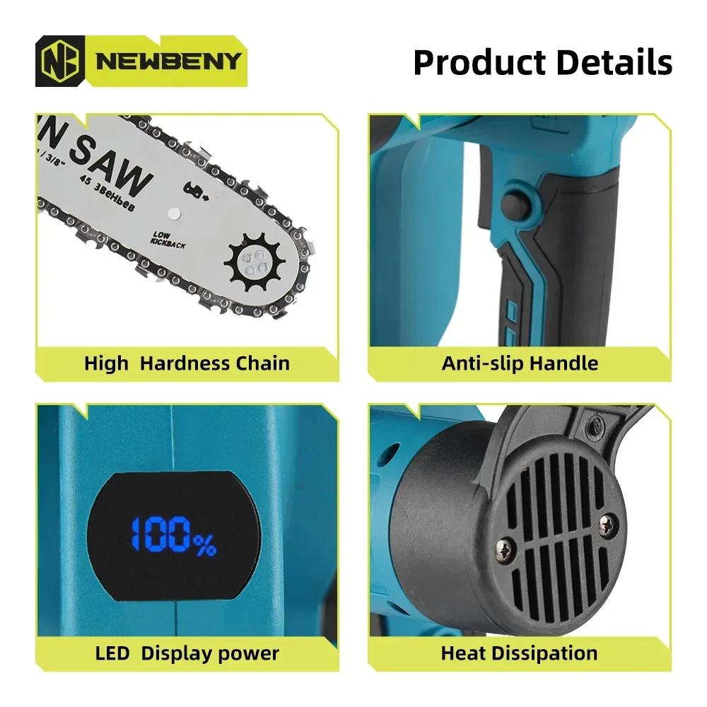 Newbeny 12 Zoll Bürstenlose Elektrische Säge 18000 U/min Akku Tragbar Garten Holzbearbeitungswerkzeug Maschine Für Makita 18V Akku