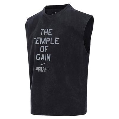 Letter Print Round Neck Sleeveless Sports Casual Vest Men Tops Black HJ3688-010