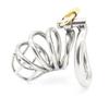 Stainless Steel Male Chastity Device Adult Cock Cage with Arc-shaped Cock Ring  Sex Toy Bondage Men Chastity Belt A224