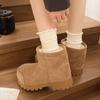 Big Head Ugly Cute Platform Snow Boots for Women Winter Plush Warm Anti Slip Thick Bottom Slip on Bread Cotton Boot Botas