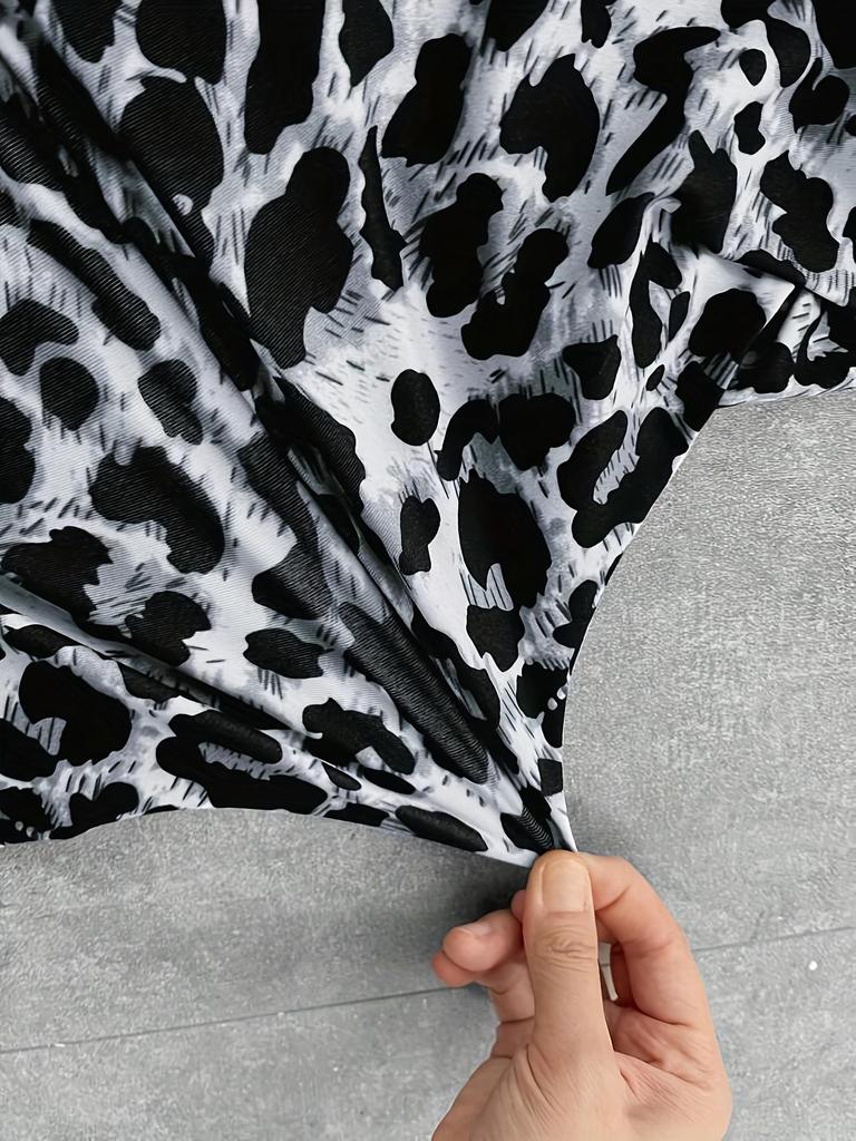 EZwear Plus Size Women's Leopard Print Stretchy Leggings