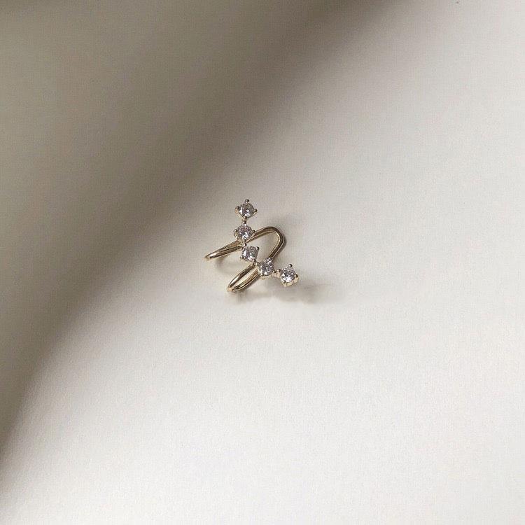 Farbe Schlicht Punk Metall Zirkon Ohrklemme Clip-Ohrringe für Damen Ohne Ohrloch Kristall Stern Earcuff Ohrklemmen Schmuck