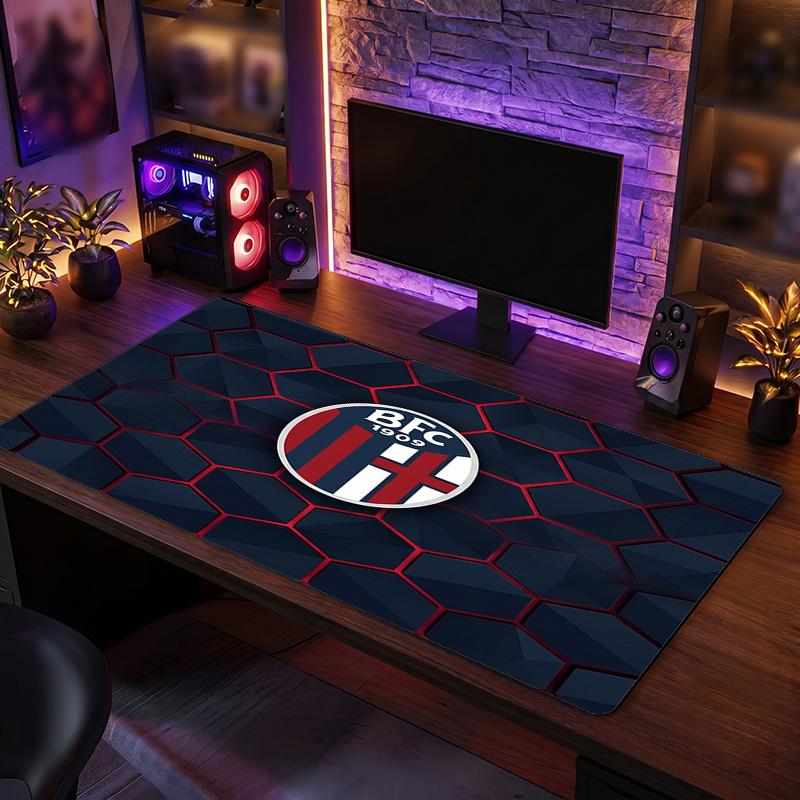 Bologna FC Theme Pattern Mouse Pad, Soccer Logo Design XXL Gaming Desk Mat Non-Slip Computer Mouse Pad
