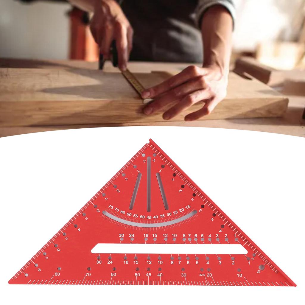 7 Inch 90 Degree Rafter   Protractor Aluminum Alloy Woodworking Triangular Ruler Multi Angle Msuring Marking Tool