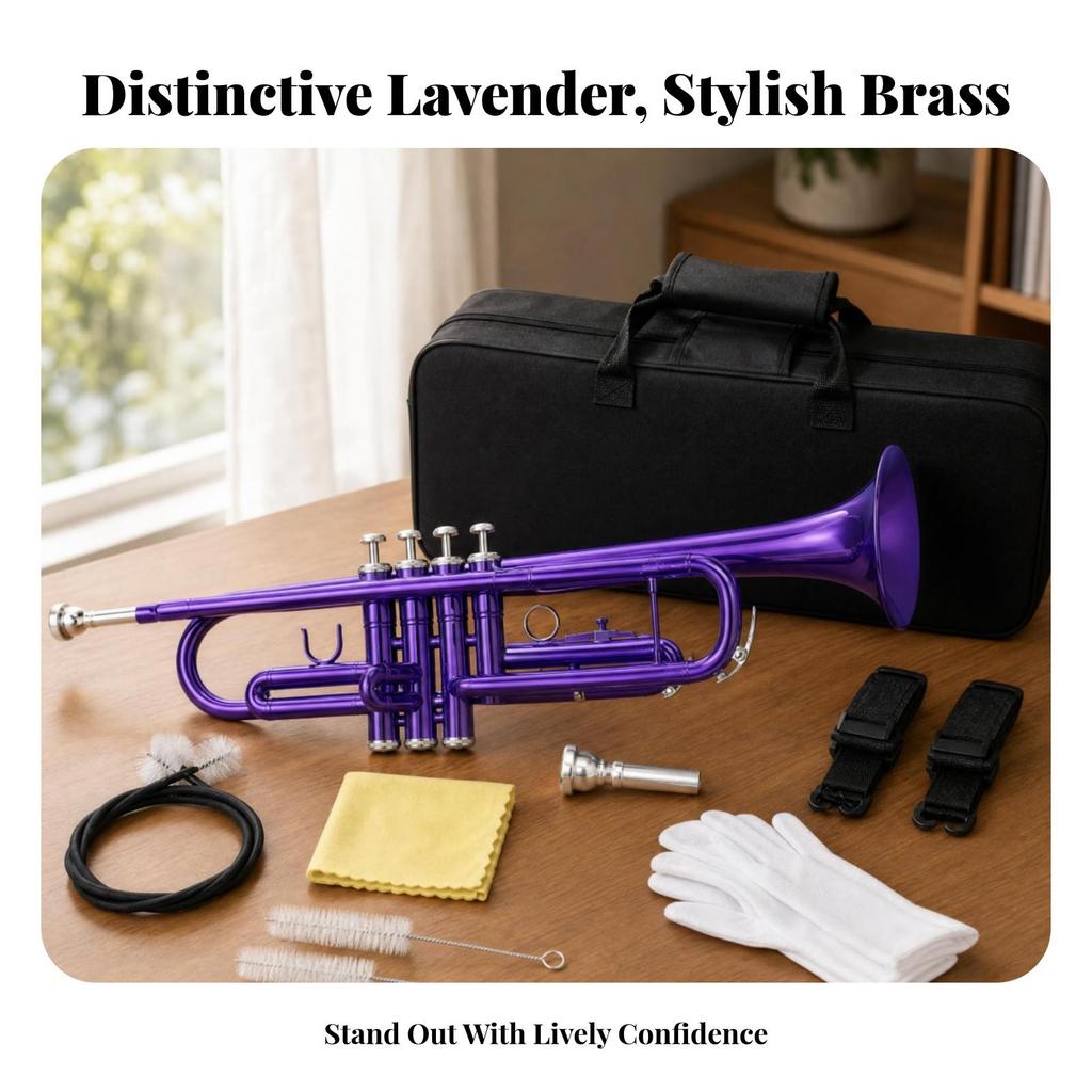 Trumpets Set for Beginner, Brass Student Instrument with Case, Cleaning Kit, Mouthpiece and
