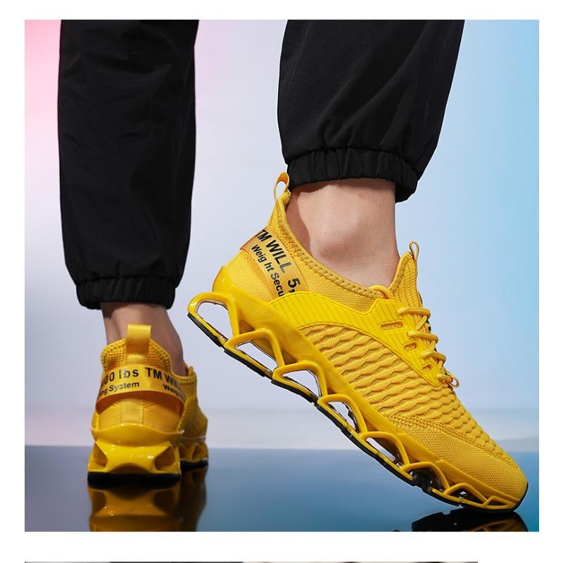 Men's Breathable Knit Running Shoes Lightweight Non-slip Athletic Sneakers