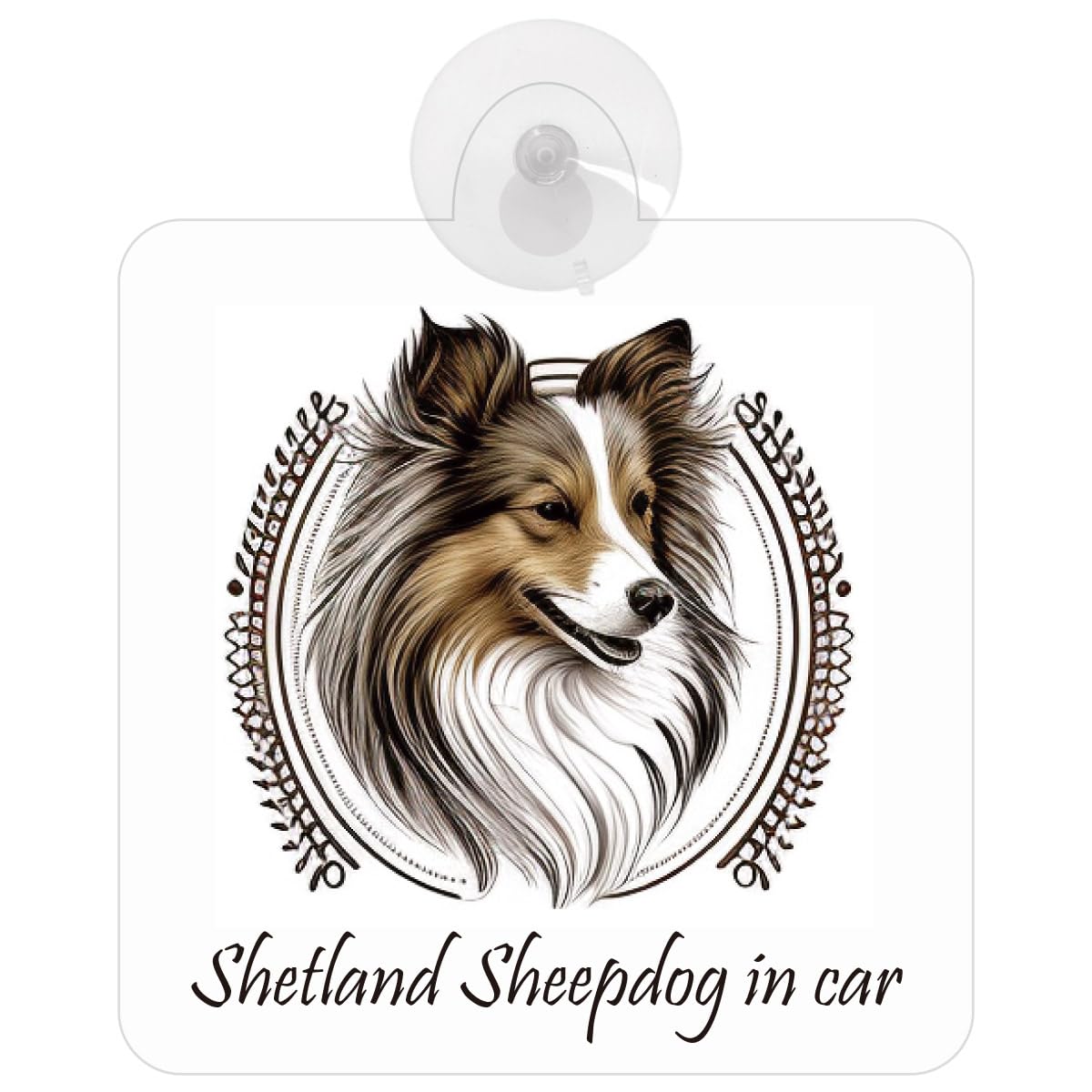 

Safety Sign, Illustrated, Suction Cup Type (Shetland Sheepdog Shetland Sheepdog B Type)