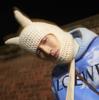Y2K Style Crochet Halloween Party Cow Horn Parent-Child Ski Mask Hat