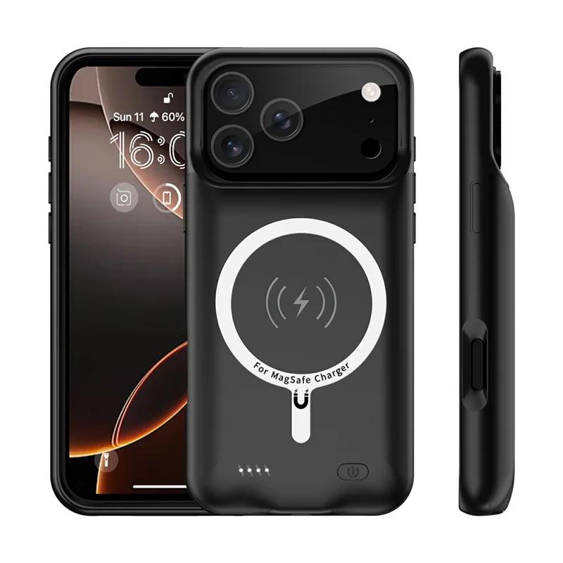 

A29S For iPhone 17 Pro Phone Charger Battery Case Soft Edge 6000mAh Power Bank Compatible with MagSafe чёрный