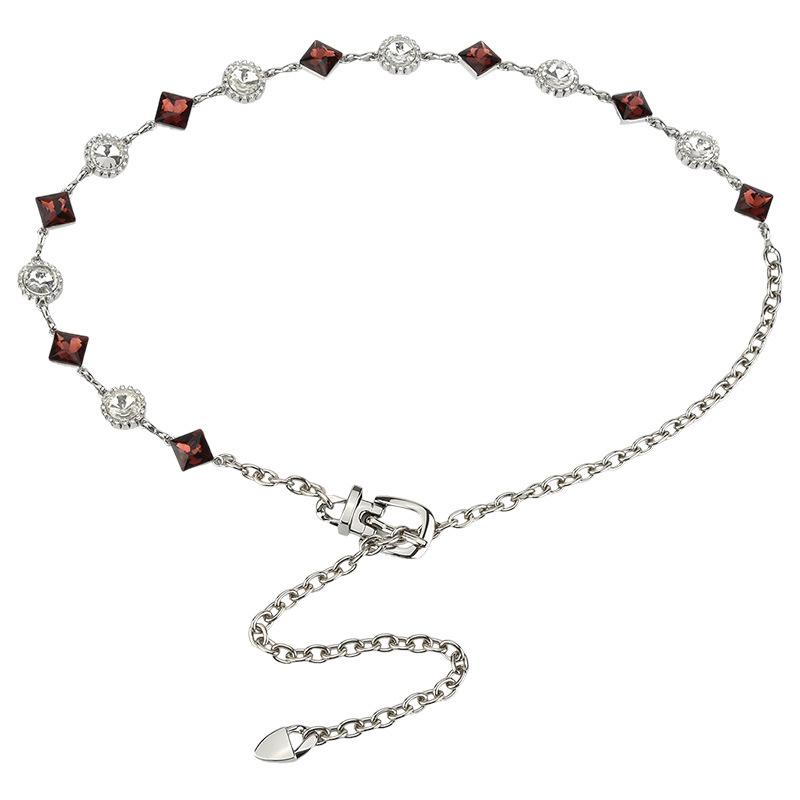 

Изысканная металлическая цепочка на талию с бриллиантовой пряжкой для украшения девушек с платьем, рубашкой, боди-цепочка для высококлассного темперамента, ремень для женщин