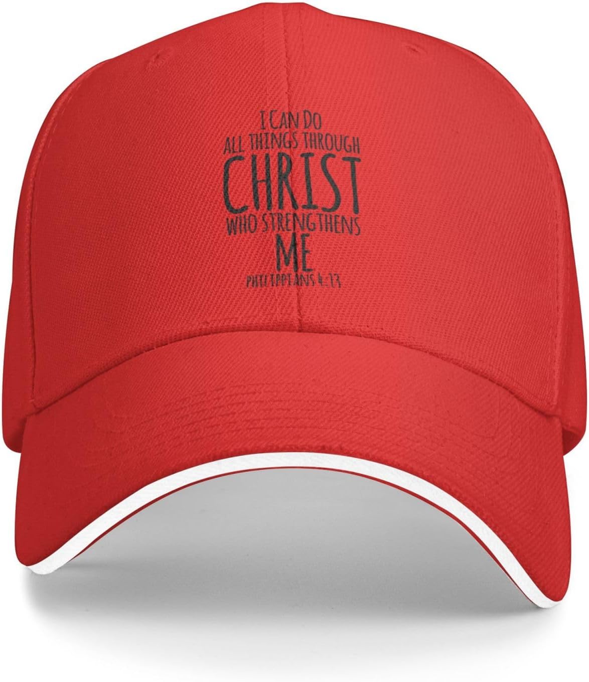 

I Can Do All Things Through Christ Bible Verse Baseball Cap Adjustable Polyester Christian Trucker Hat for Men and Women One Size