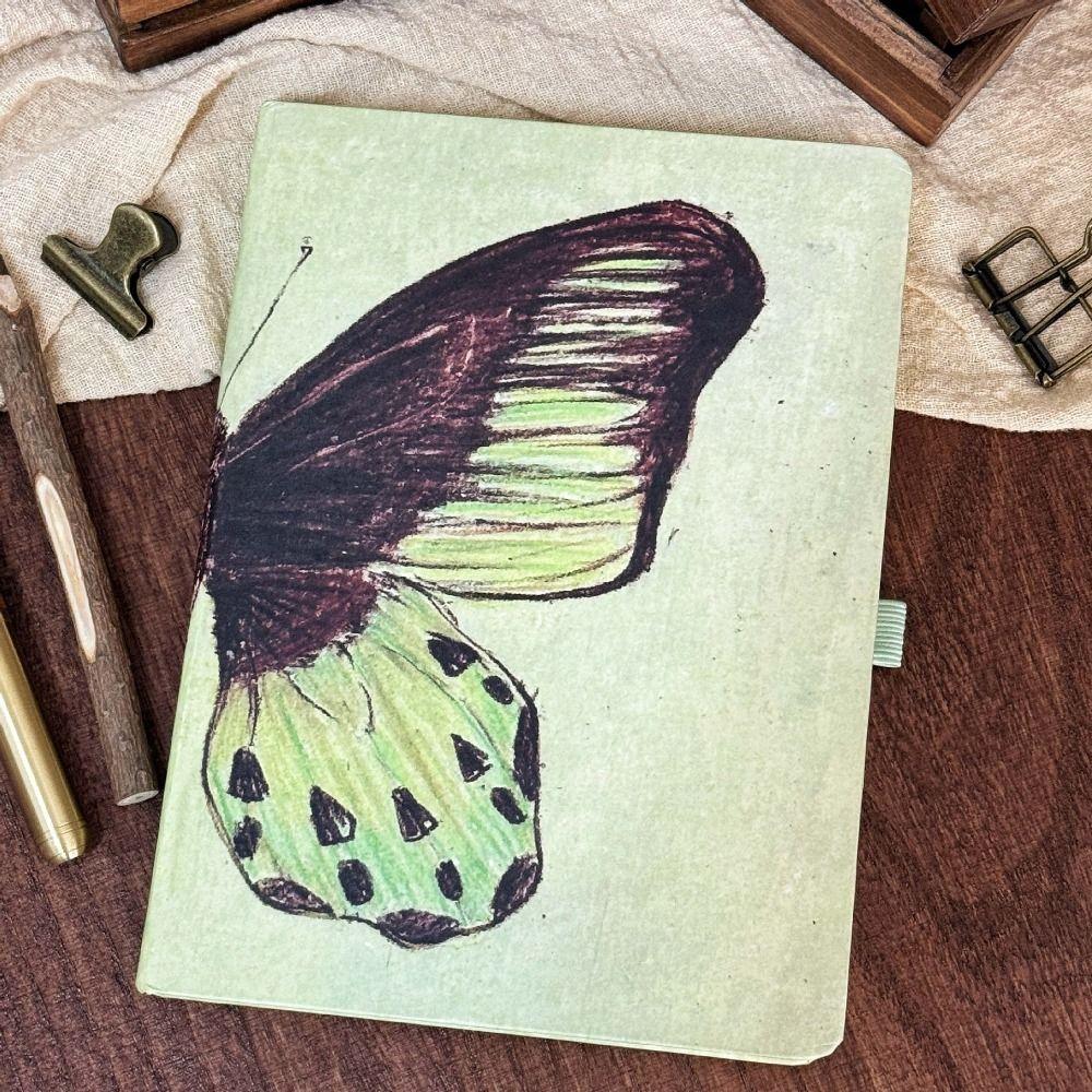 Prázdný vnitřní A5 zápisník Mátově zelený deník Denní plánovač Zápisník s motýlem Školní potřeby