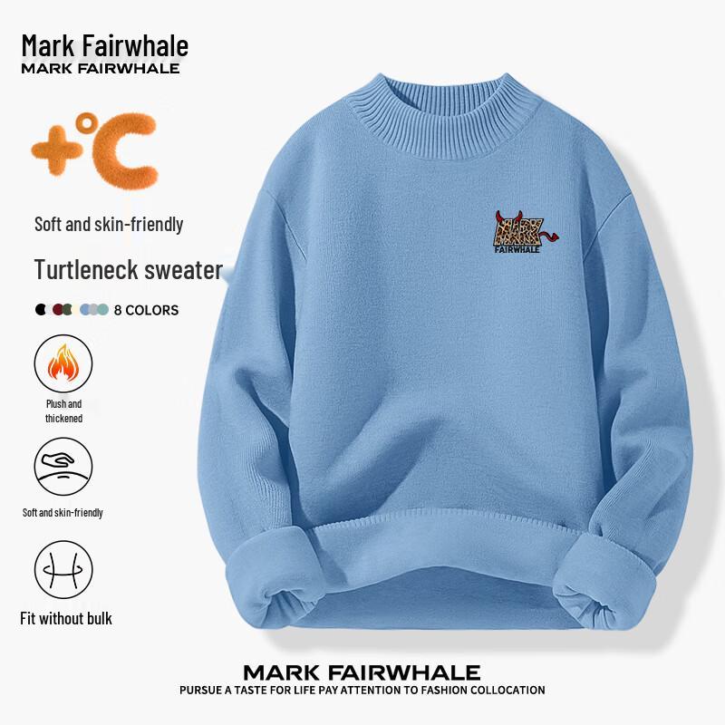Mark Fairwhale Men's Ins-Style Half-High Neck Knit Sweater