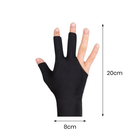1Pc 3-Finger Billiards Glove Anti-slip Sweat-absorbing Breathable Men Women Right Hand Snooker Cue Sport