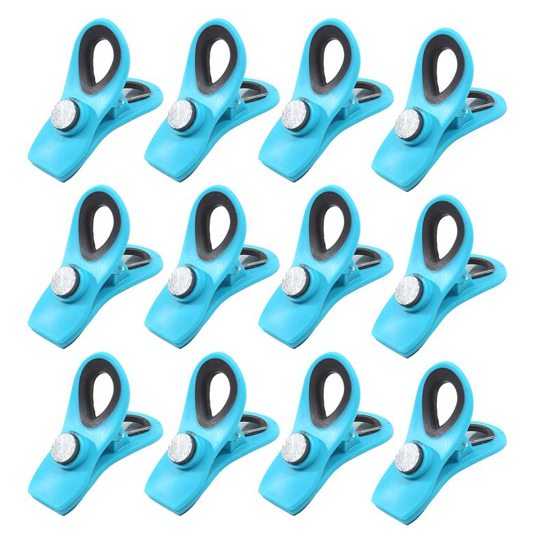 12Pcs Fridge Magnets Food Sealing Clips Chip Bag Clip Magnetic Refrigerator Decor Kitchen Message Board Reminder Notepad Sticker