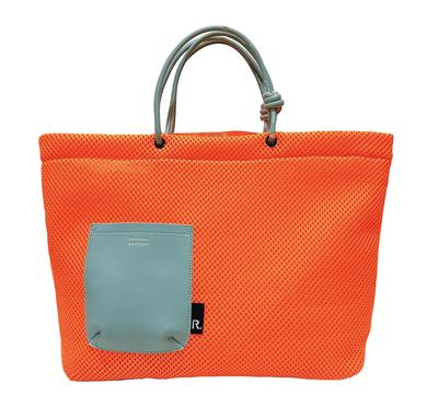 1165 1166 Horizontal Fluffy Tote Bag Medium Wafer SC MED Wafer Plain [Rootote] (116602 Orange)