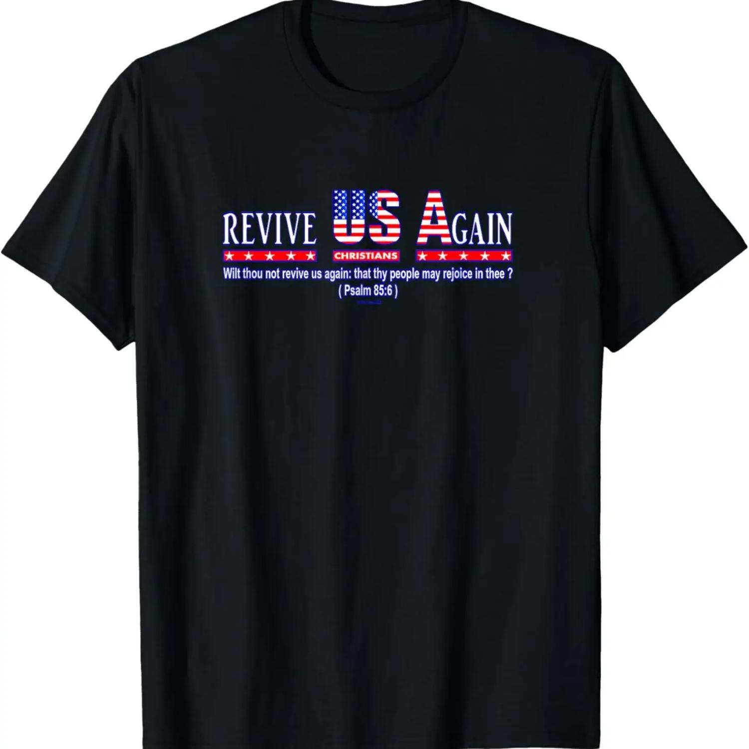 

Revival Shirt With USA Flag For Christian Men and Women T-Shirt XXXXXL чорний