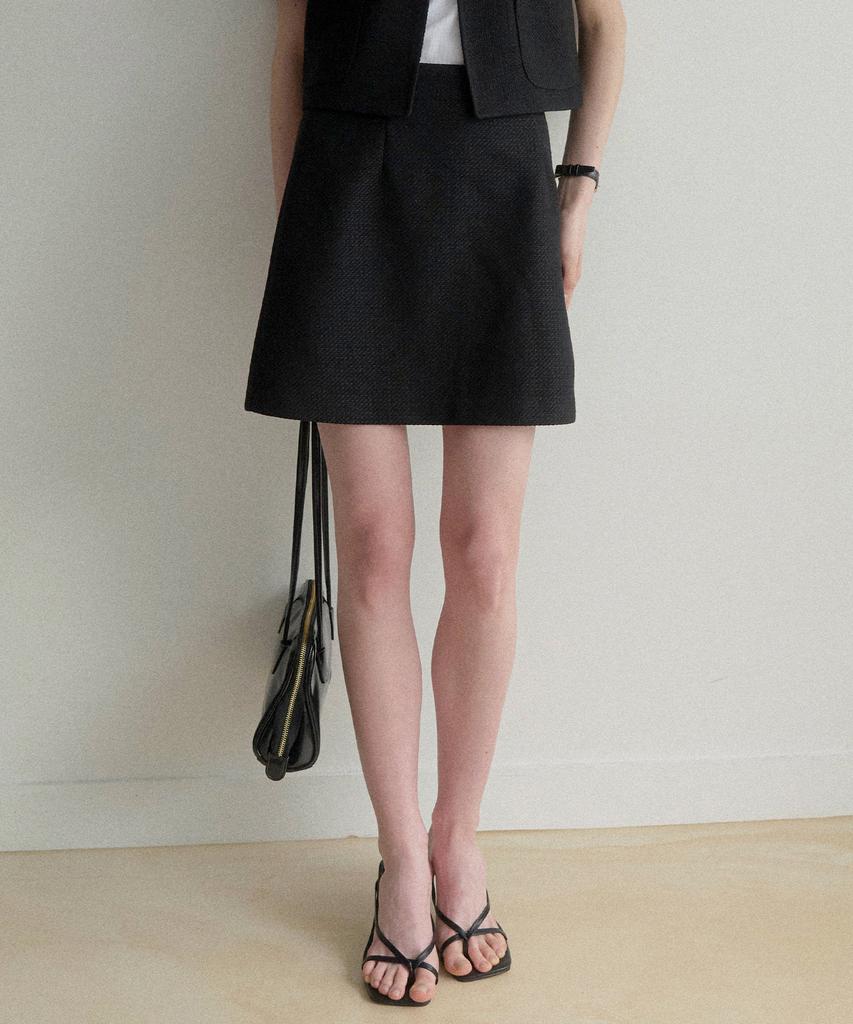 Le Nav Esy Tweed Skirt (Black)