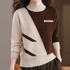 Navava Women Mock Neck Color Block Knit Nk3549